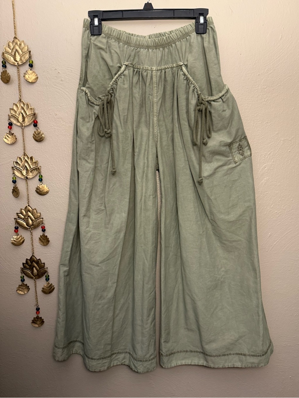 Free People Movement Step by Step Olive Green Utility Pants Wide Leg Size XS